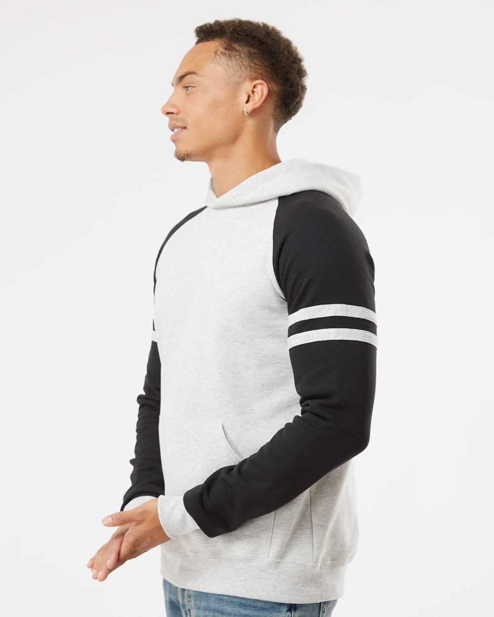 Unisex NublendÂ® Varsity Colorblocked Raglan Hooded Sweatshirt