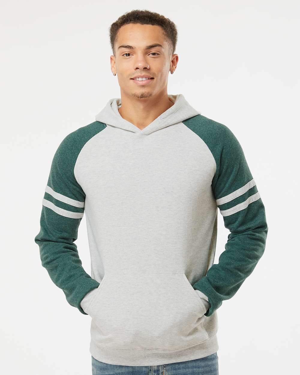 Unisex NublendÂ® Varsity Colorblocked Raglan Hooded Sweatshirt
