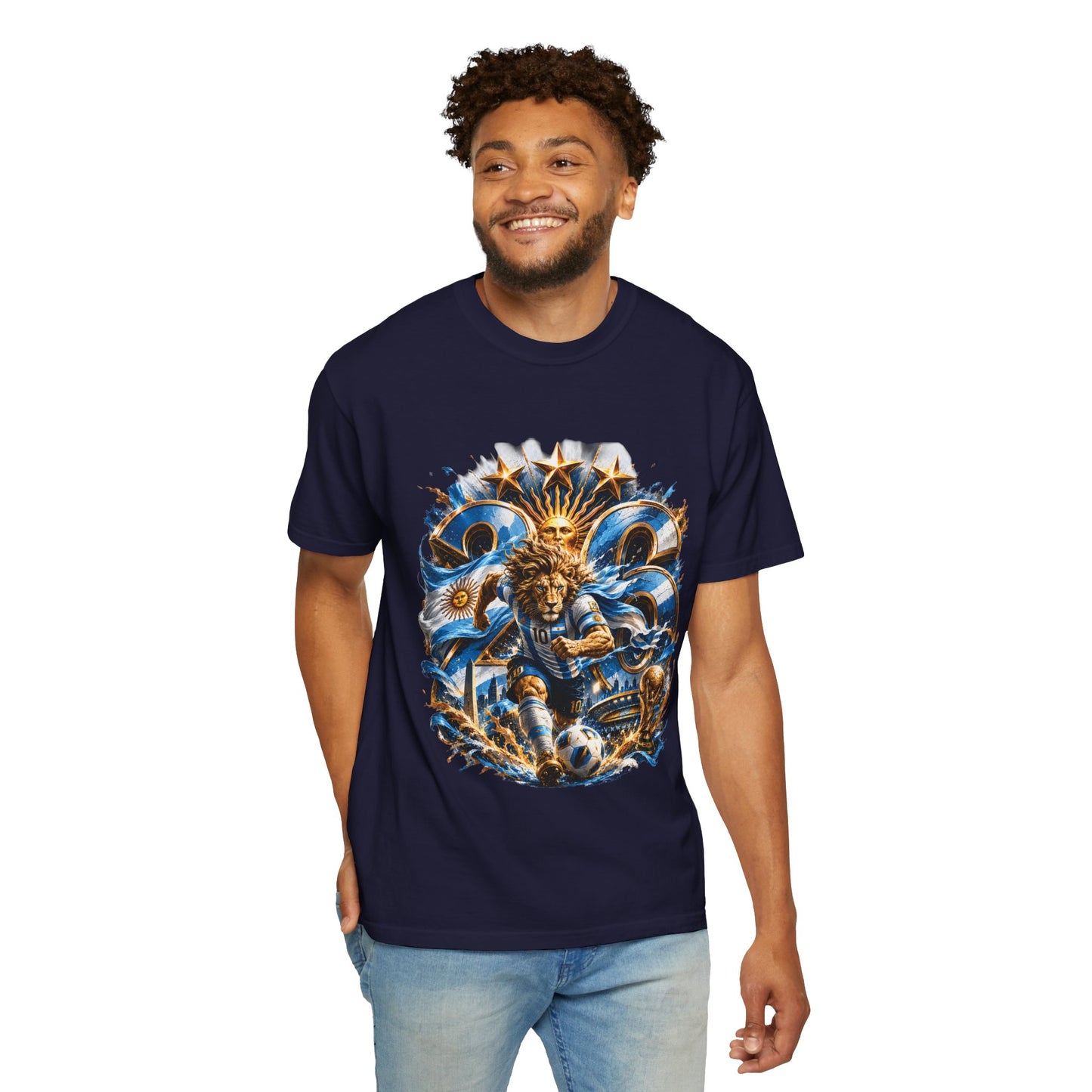 Argentina Football 'Leon de la Patria' World Cup 2026 Monogram – Premium Graphic Tee