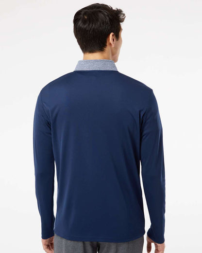 Men's Ultimate365 Heather Block Print Quarter-Zip Pullover
