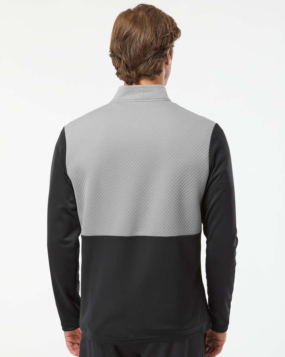 Men's Textured Mixed Media Quarter-Zip Pullover
