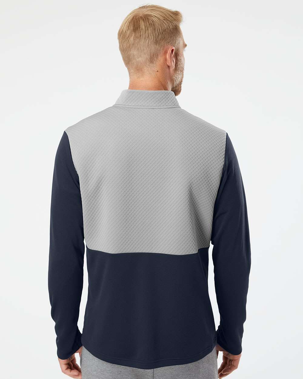 Men's Textured Mixed Media Quarter-Zip Pullover