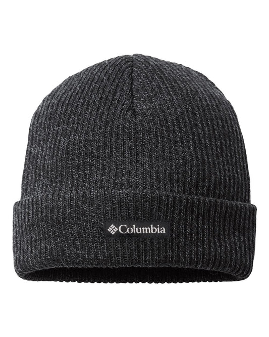 Columbia Unisex Whirlibird Cuffed Beanie, Black/Graphite Marled/Logo, One Size