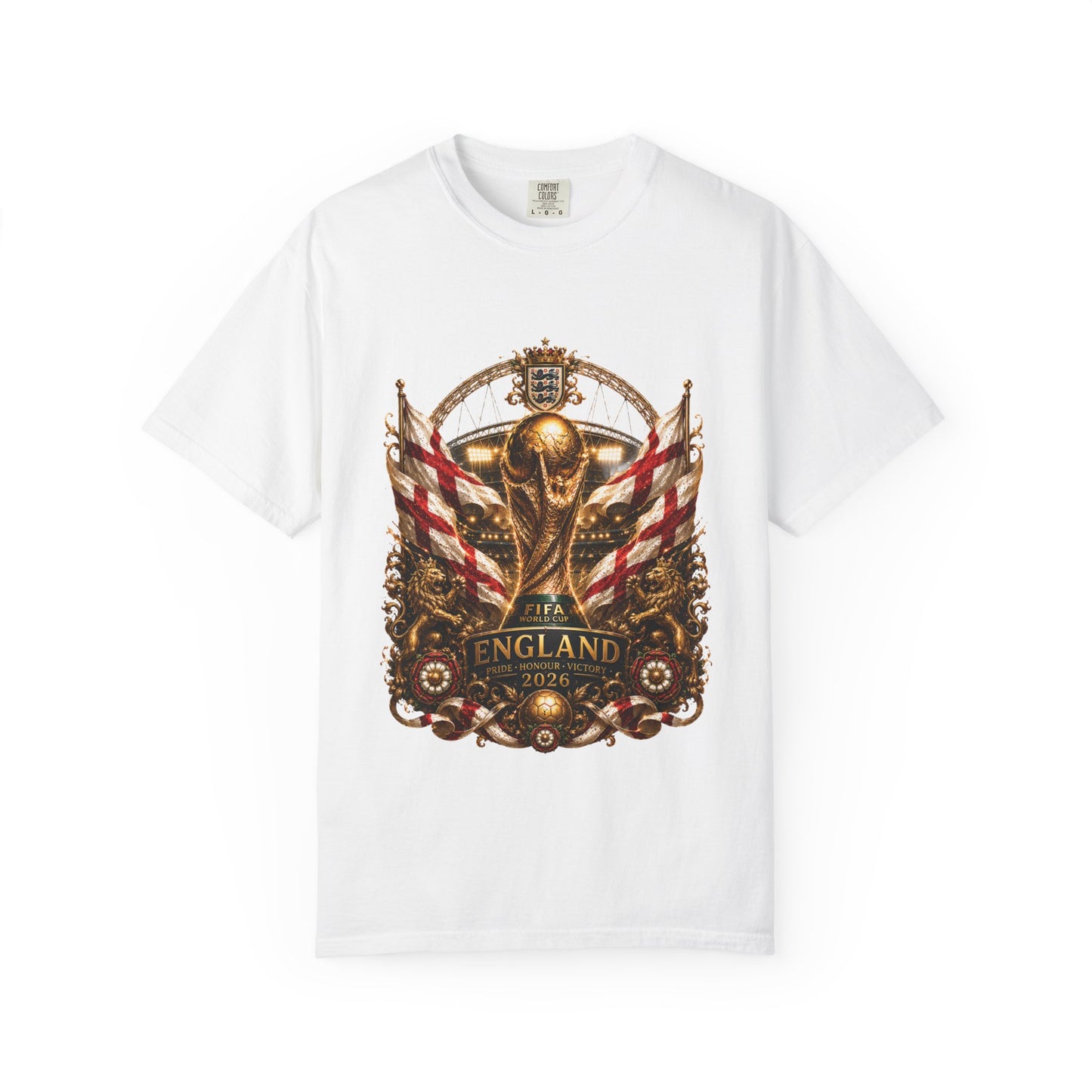 England World Cup 2026 Stadium Crest – Pride, Honour, Victory | Premium Graphic Tee