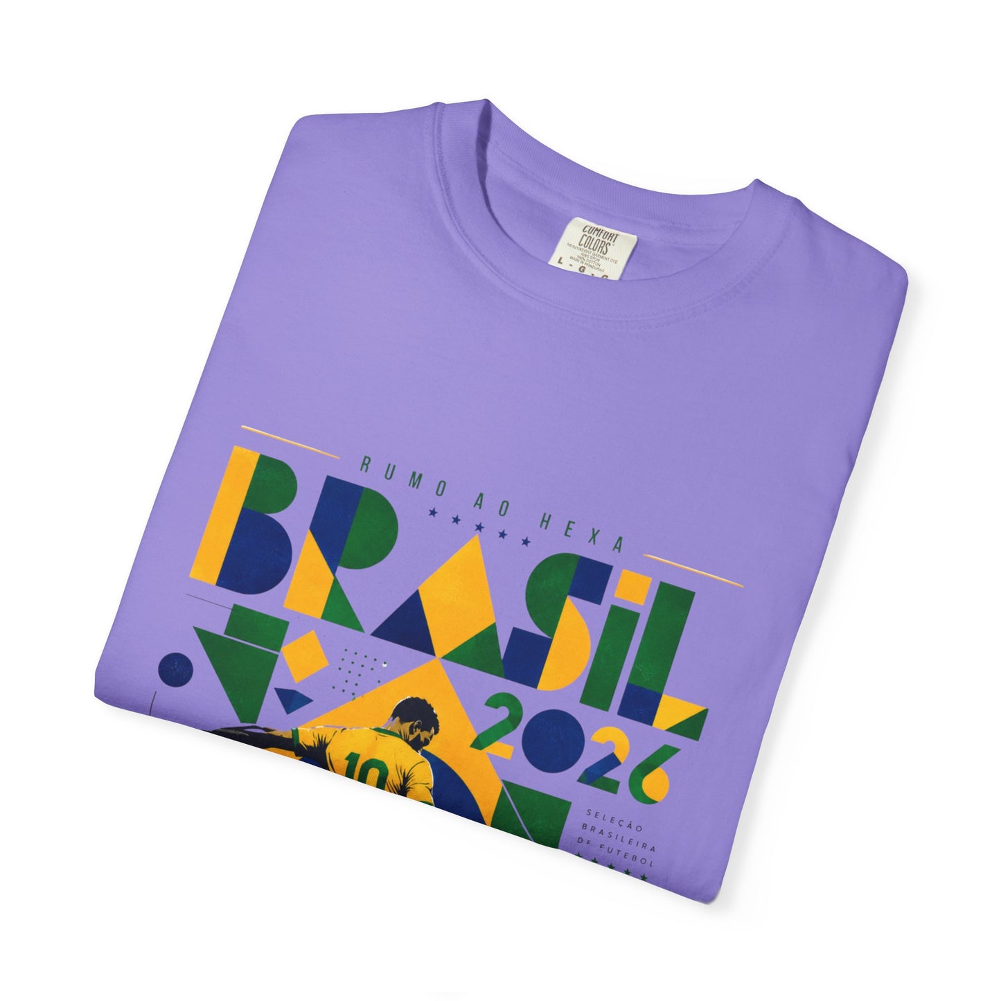 Brazil Rumo Ao Hexa World Cup 2026 T-Shirt PNG | Brasil 10 Geometric Soccer Graphic Tee | Copa Do Mundo Fan Gift