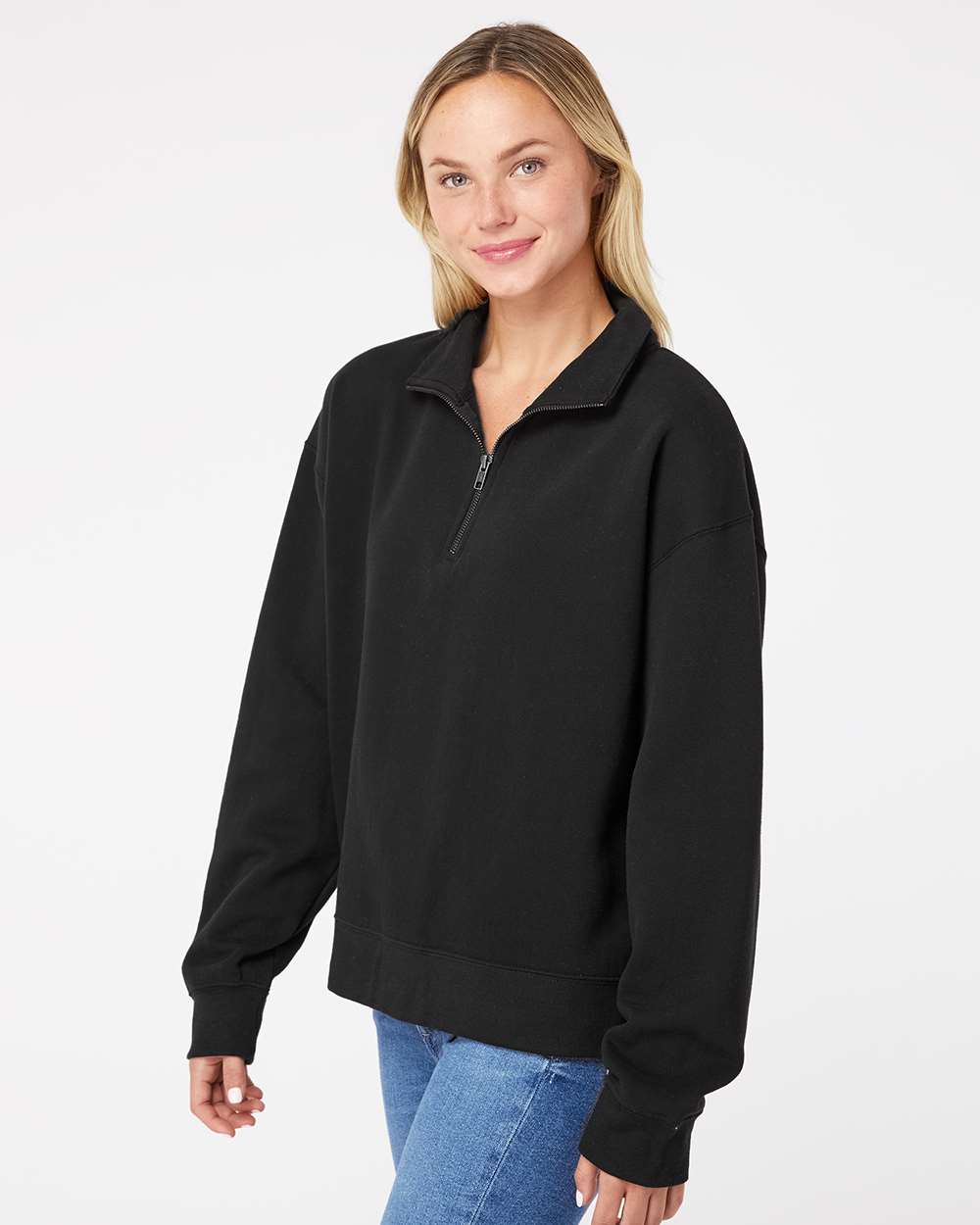 Women's Sueded Fleece Quarter-Zip Sweatshirt