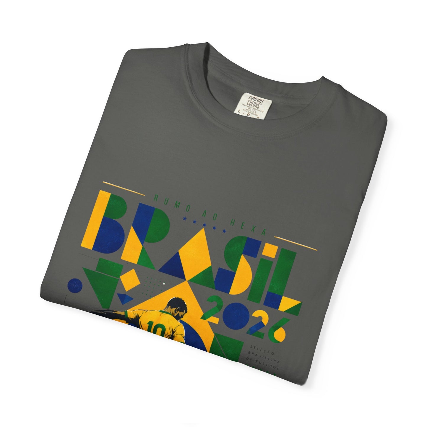 Brazil Rumo Ao Hexa World Cup 2026 T-Shirt PNG | Brasil 10 Geometric Soccer Graphic Tee | Copa Do Mundo Fan Gift