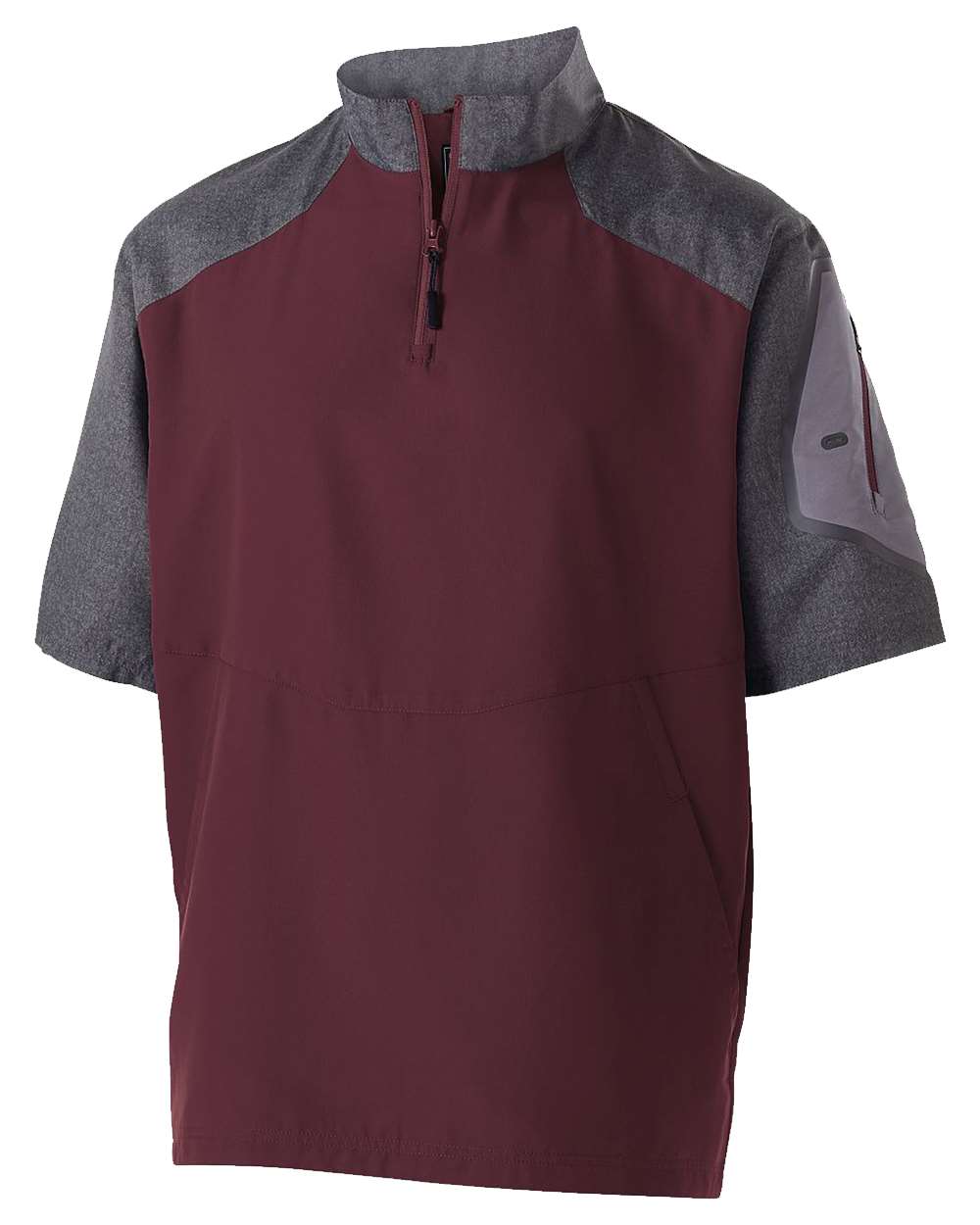 Holloway Men's Short Raider Sleeve Pullover, Maroon, Large