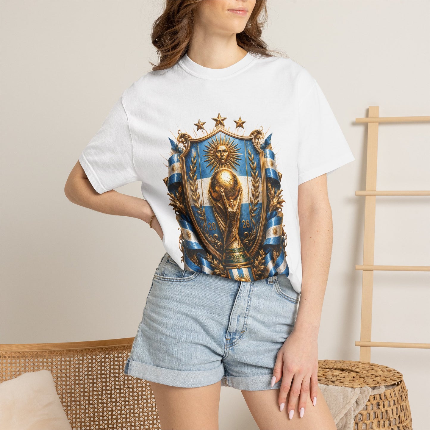 Argentina Football World Cup 2026 Sovereign Trophy Shield | Premium Graphic Tee