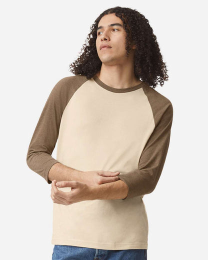 Unisex CVC Three-Quarter Sleeve Tee