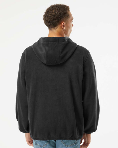 Men's Polar Fleece Quarter-Zip Hooded Pullover