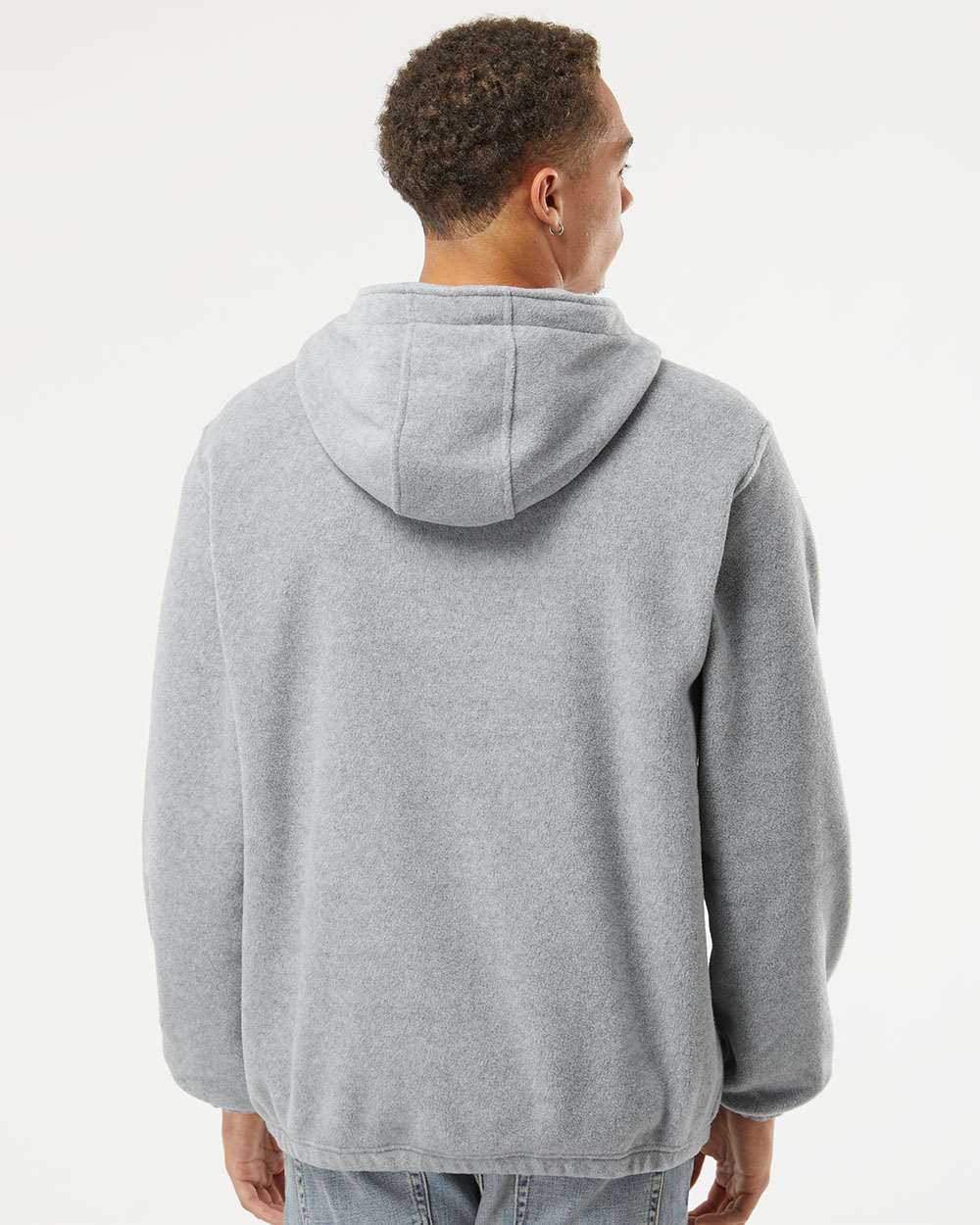 Men's Polar Fleece Quarter-Zip Hooded Pullover