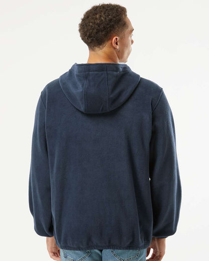 Men's Polar Fleece Quarter-Zip Hooded Pullover