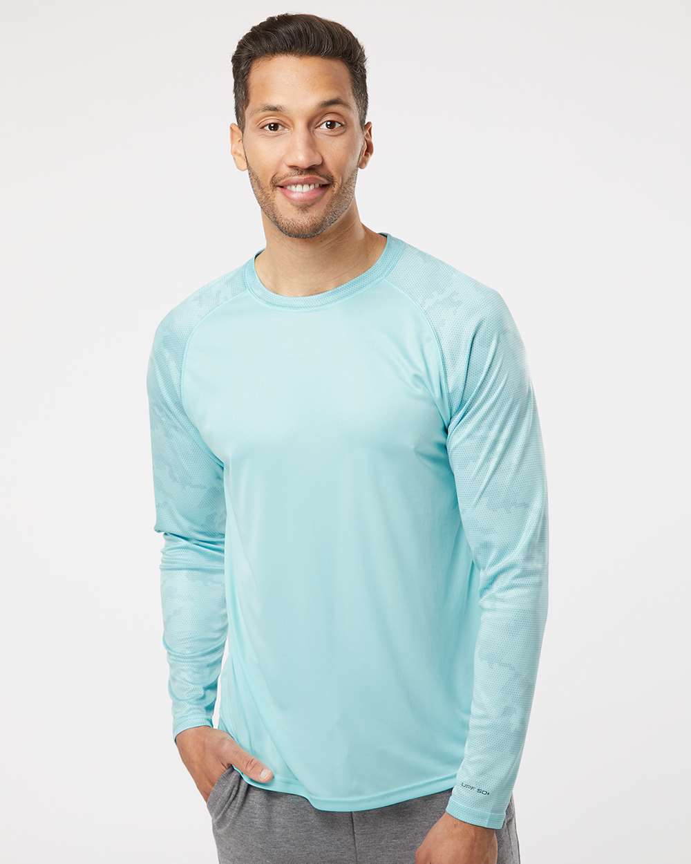 Unisex Cayman Performance Camo Colorblocked Long Sleeve T-Shirt