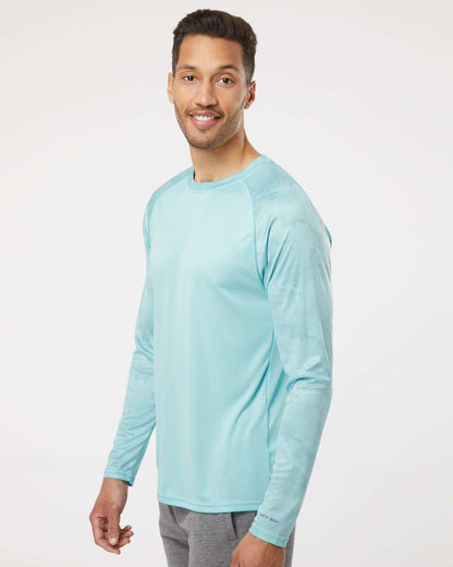 Unisex Cayman Performance Camo Colorblocked Long Sleeve T-Shirt