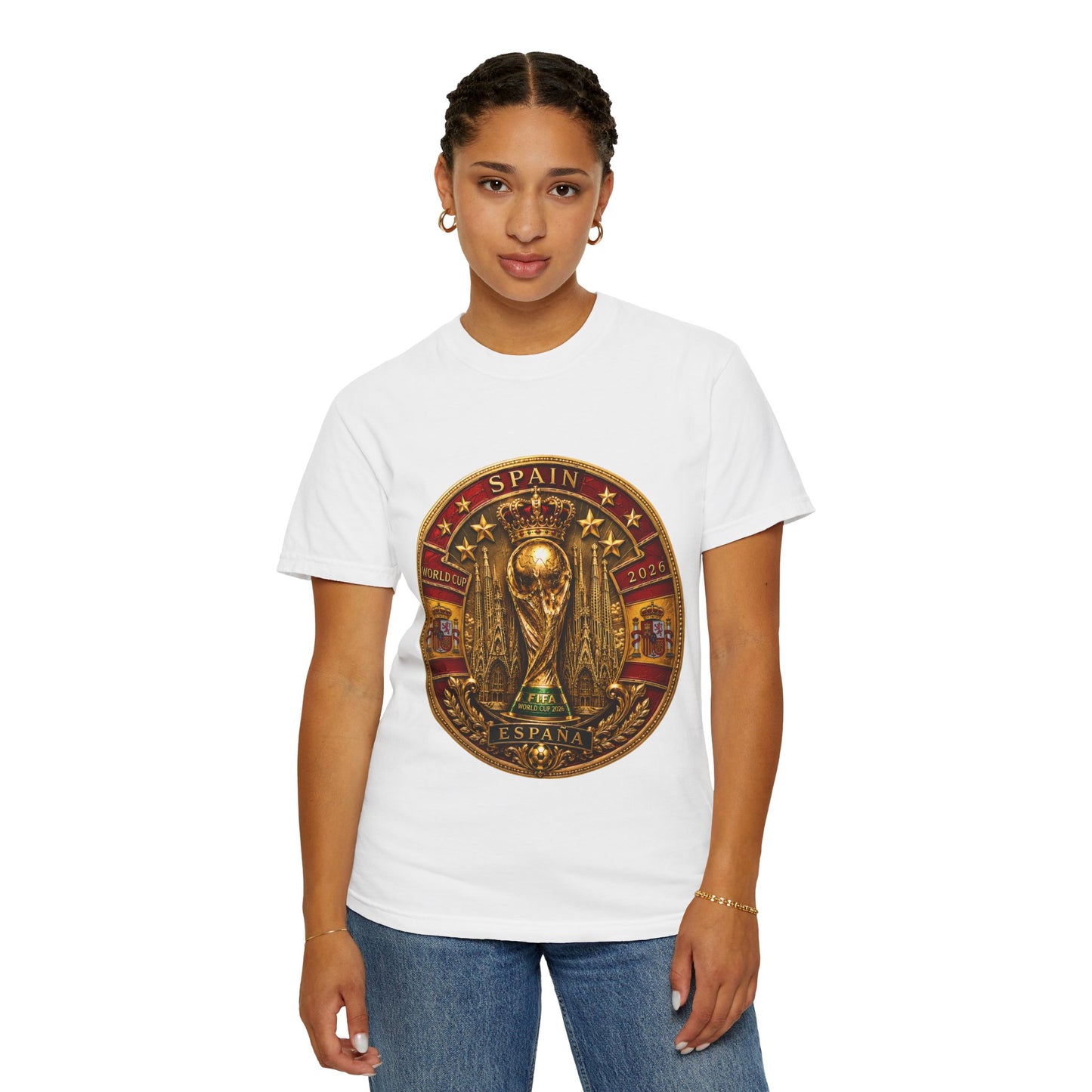 Spain Football World Cup 2026 'Medalha de Sagrada' Round Medallion | Premium Graphic Tee