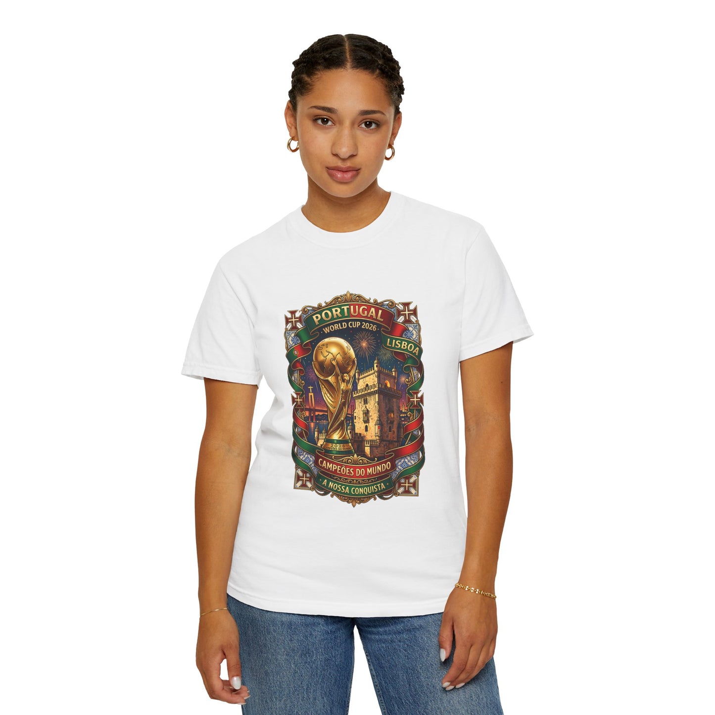 Portugal Football World Cup 2026 'A Nossa Conquista' Celebration Shield | Premium Graphic Tee