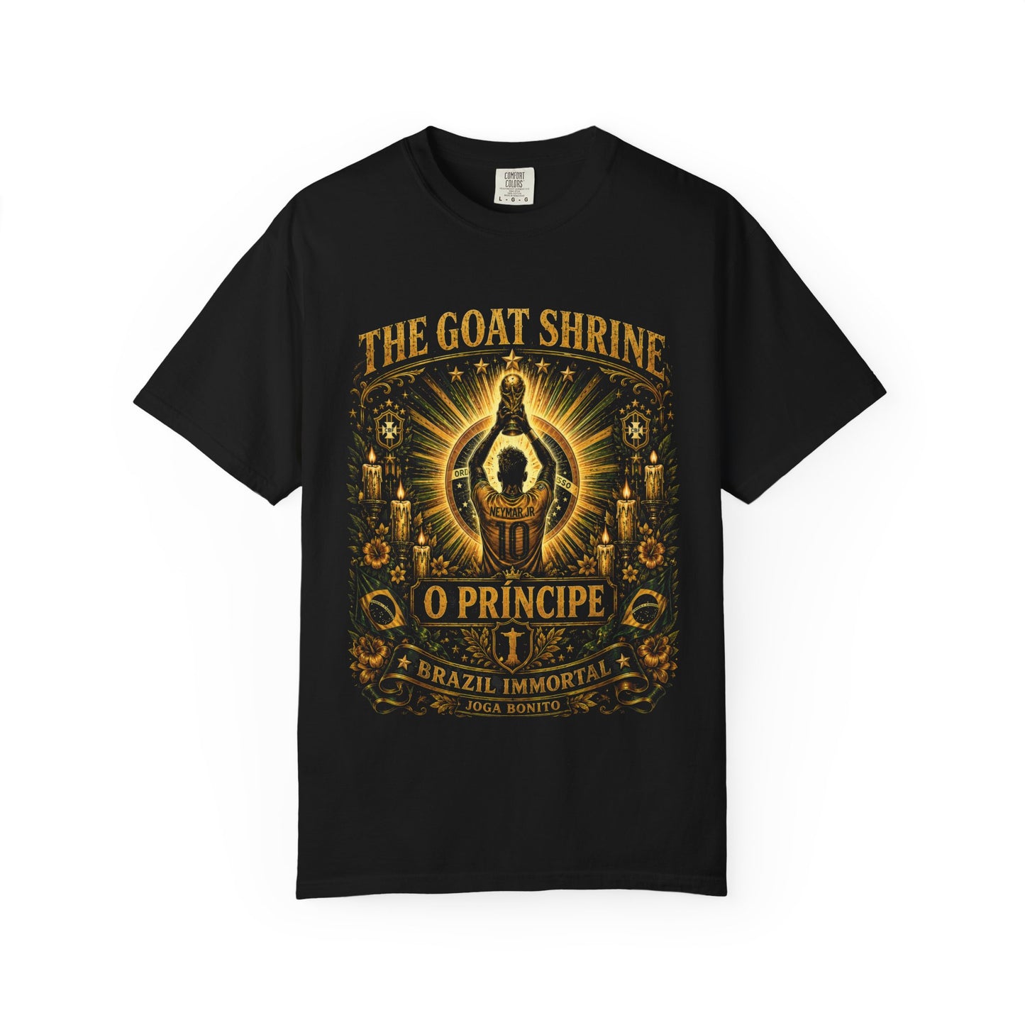 Neymar Jr O Príncipe Goat Shrine PNG | Brazil Number 10 Joga Bonito Soccer Graphic Design File | Brazil Immortal Shirt