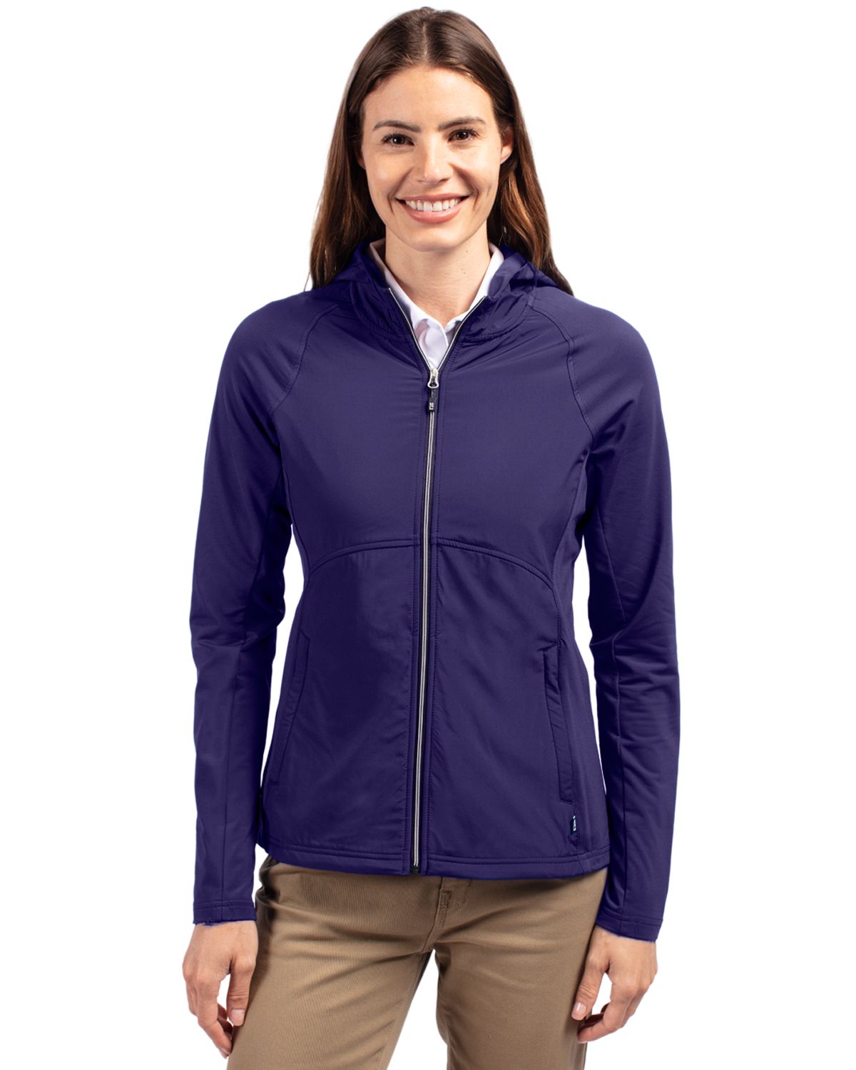 Cutter & Buck Adapt Recycled Soft Knit Stretch Womens Hybrid Full Zip Jacket
