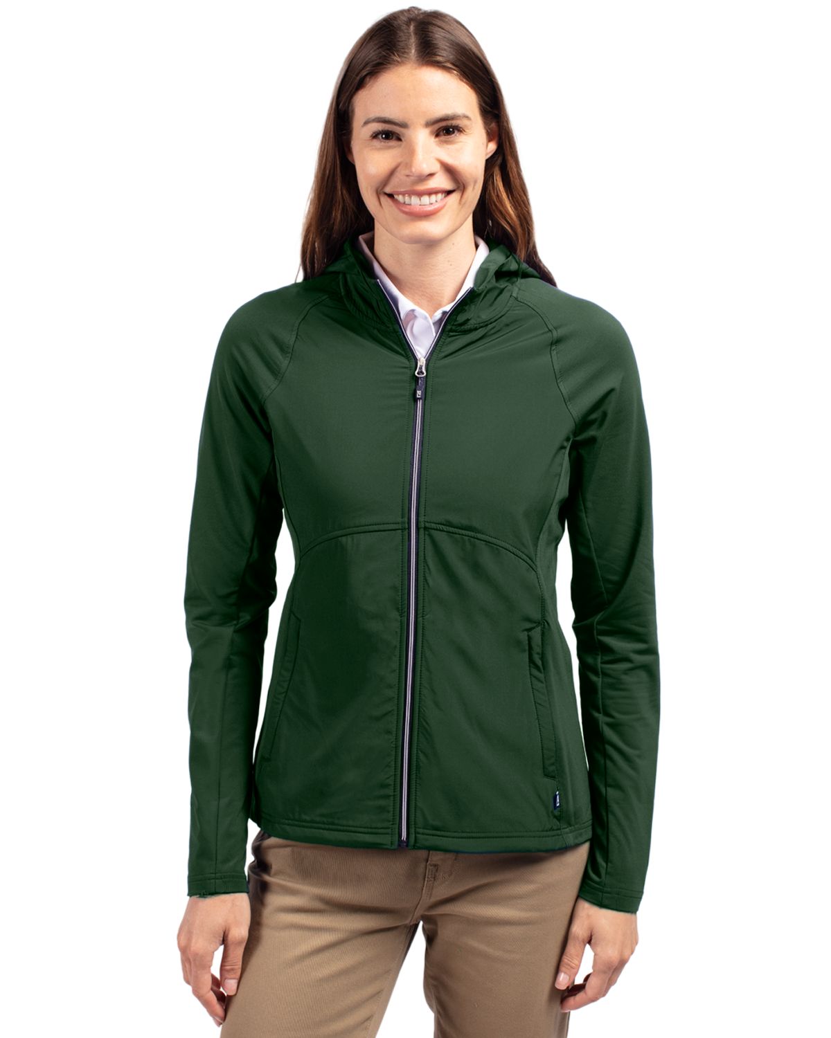 Cutter & Buck Adapt Recycled Soft Knit Stretch Womens Hybrid Full Zip Jacket
