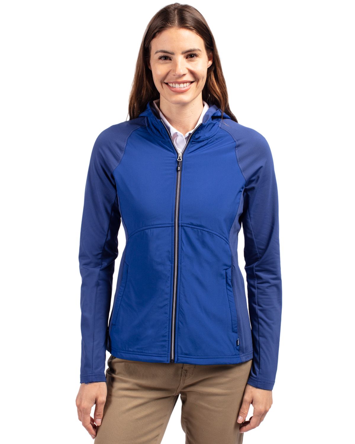 Cutter & Buck Adapt Recycled Soft Knit Stretch Womens Hybrid Full Zip Jacket