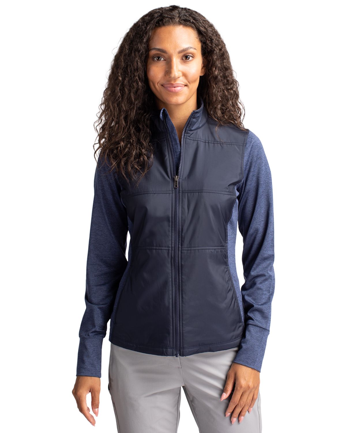 Cutter & Buck Stealth Recycled Hybrid Quilted Womens Windbreaker Jacket