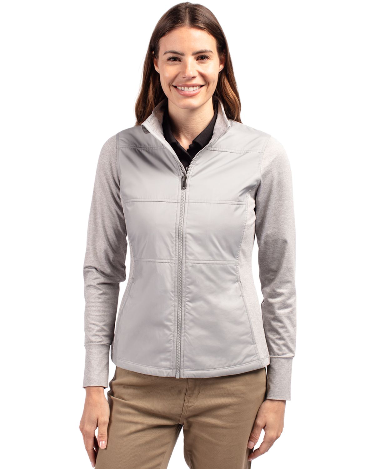 Cutter & Buck Stealth Recycled Hybrid Quilted Womens Windbreaker Jacket