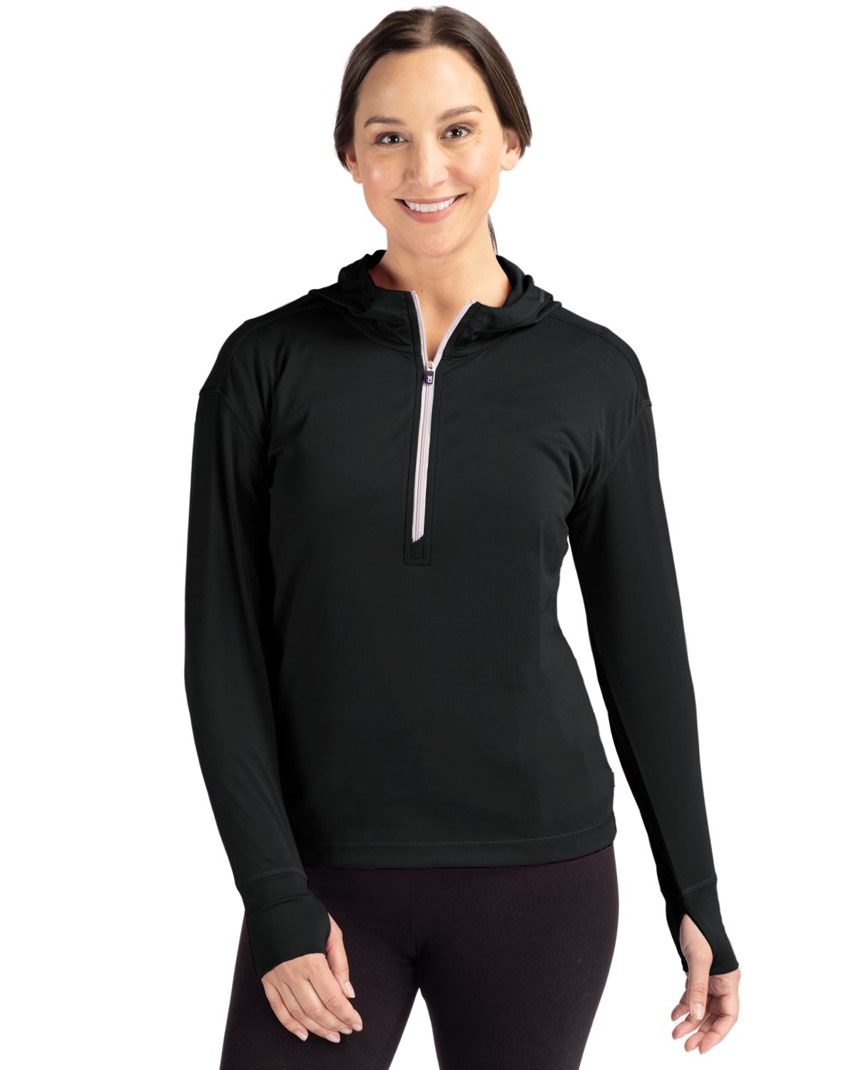 Cutter & Buck Daybreak Recycled Womens Half Zip Hooded Pullover