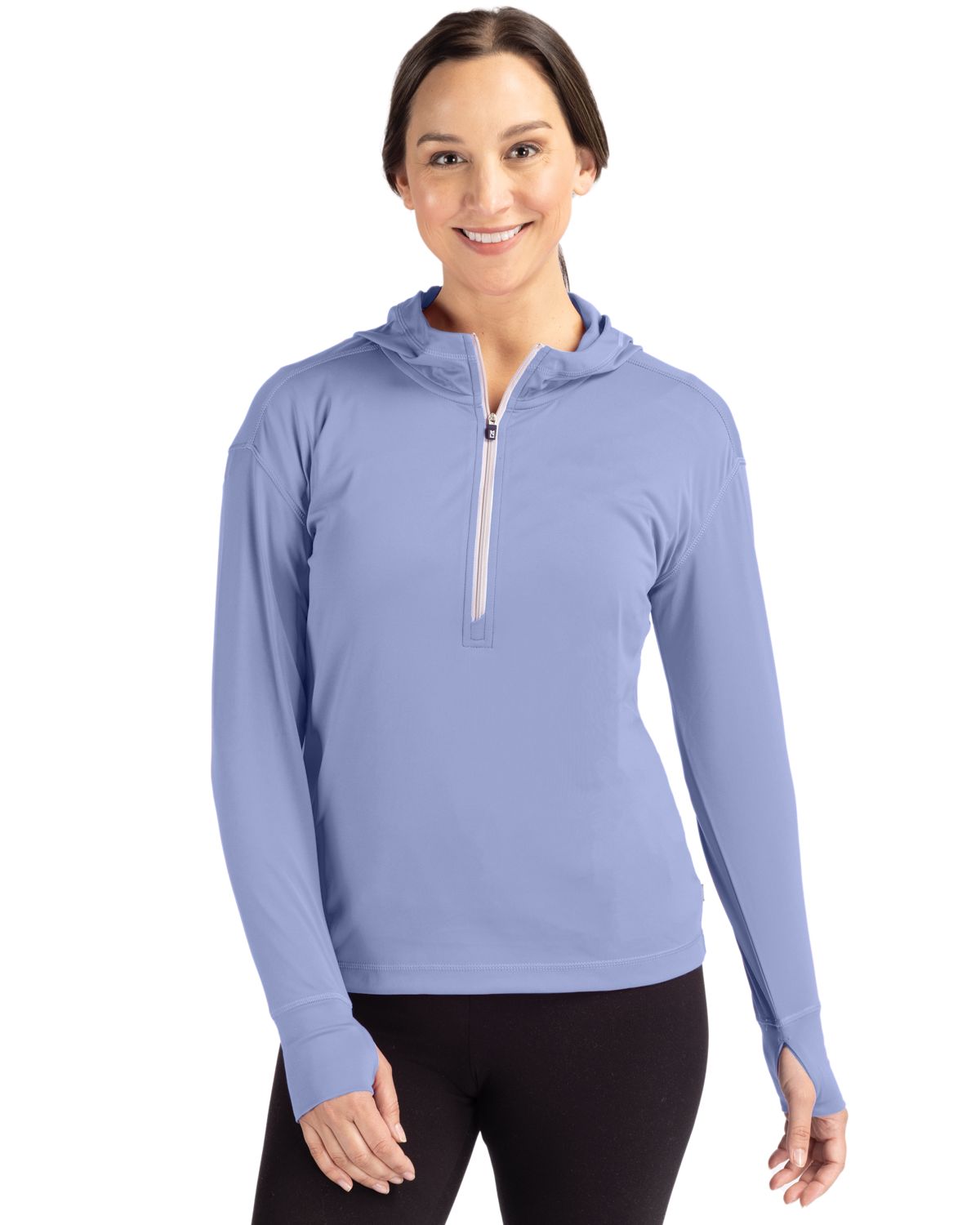 Cutter & Buck Daybreak Recycled Womens Half Zip Hooded Pullover