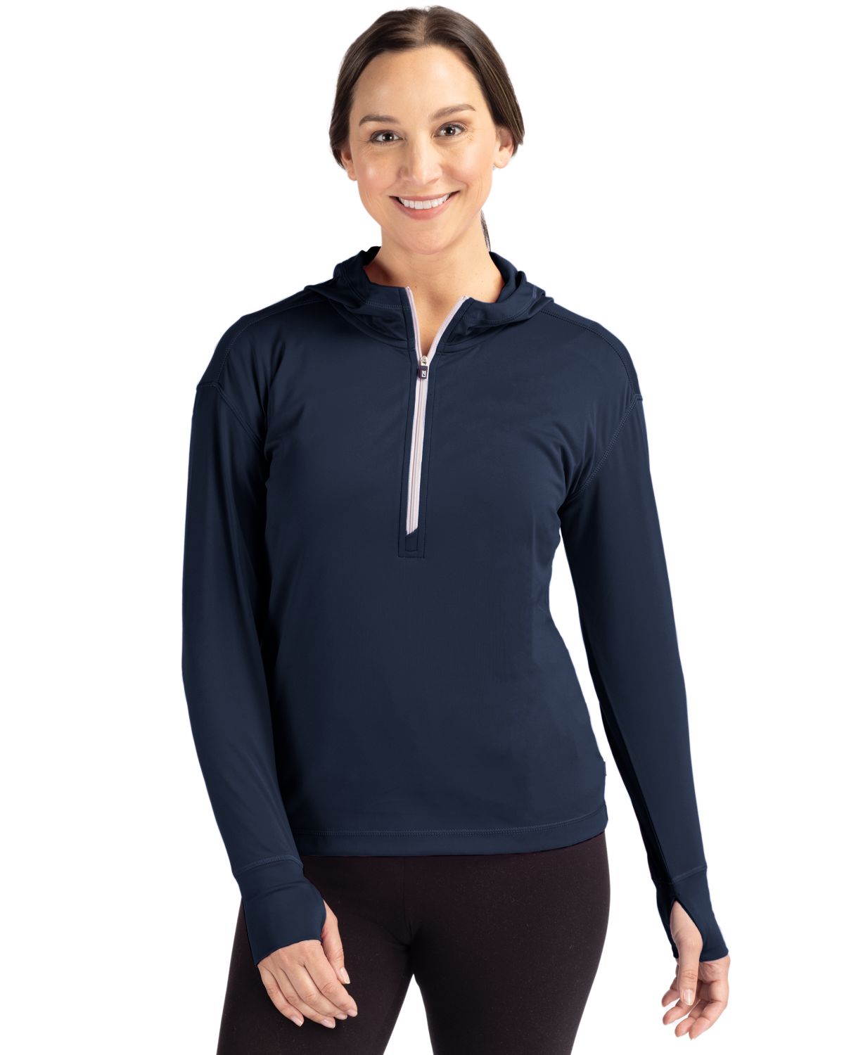 Cutter & Buck Daybreak Recycled Womens Half Zip Hooded Pullover