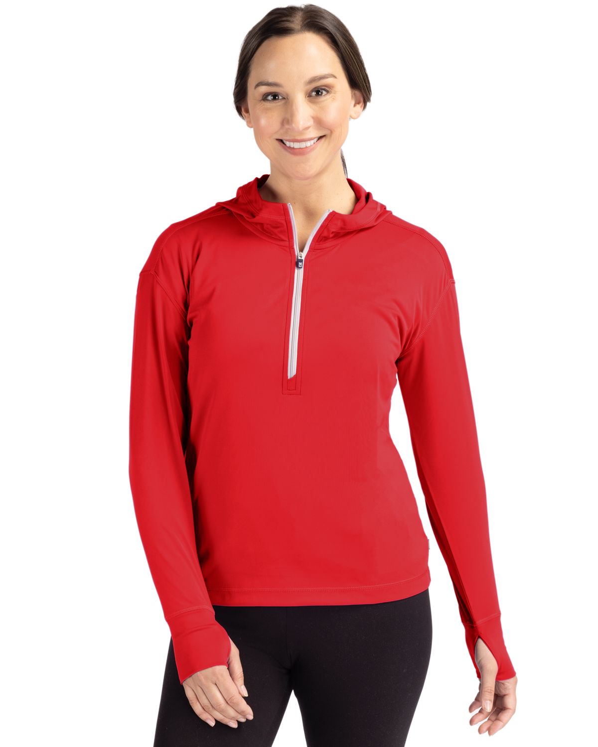 Cutter & Buck Daybreak Recycled Womens Half Zip Hooded Pullover