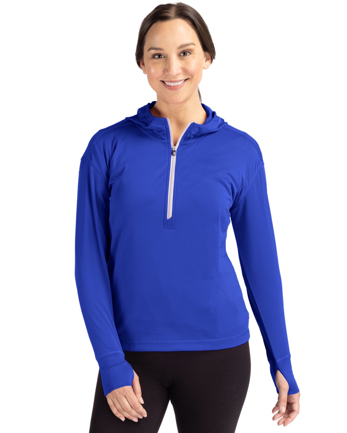 Cutter & Buck Daybreak Recycled Womens Half Zip Hooded Pullover