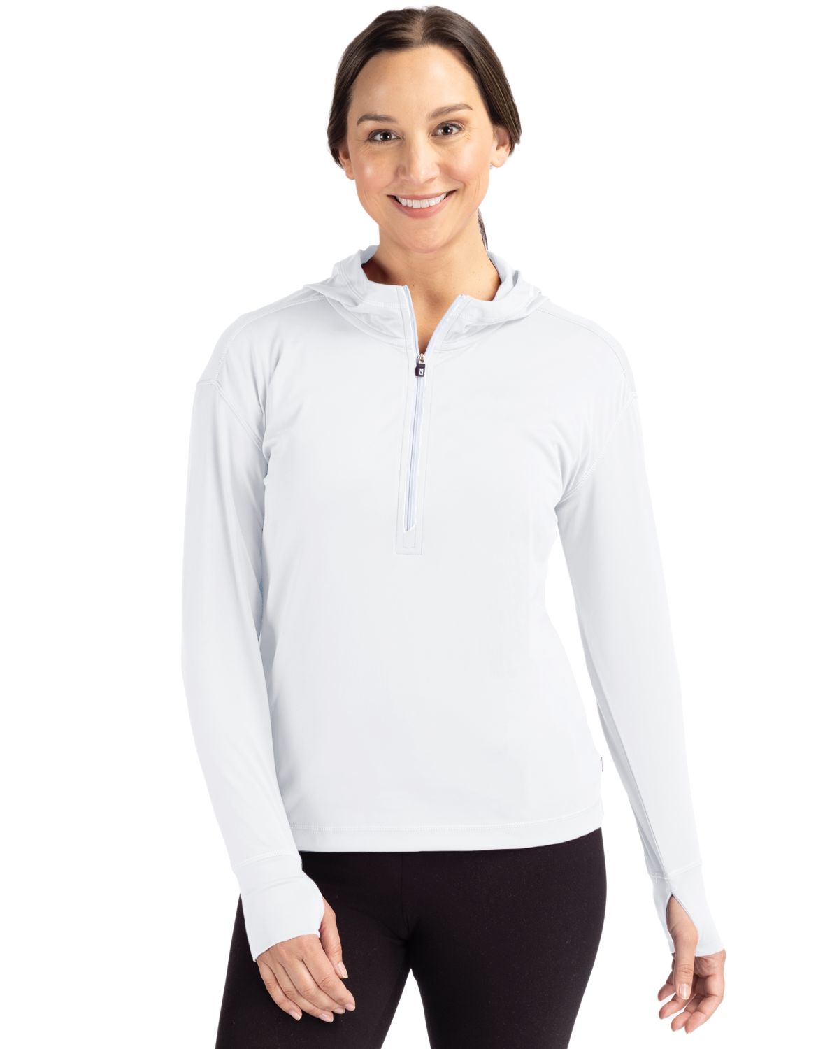 Cutter & Buck Daybreak Recycled Womens Half Zip Hooded Pullover