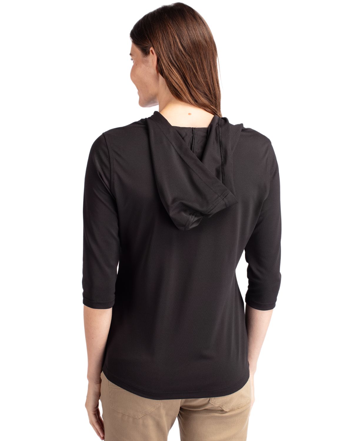 Cutter & Buck Virtue Recycled Featherlight Pique Womens Half Zip Hooded Pullover