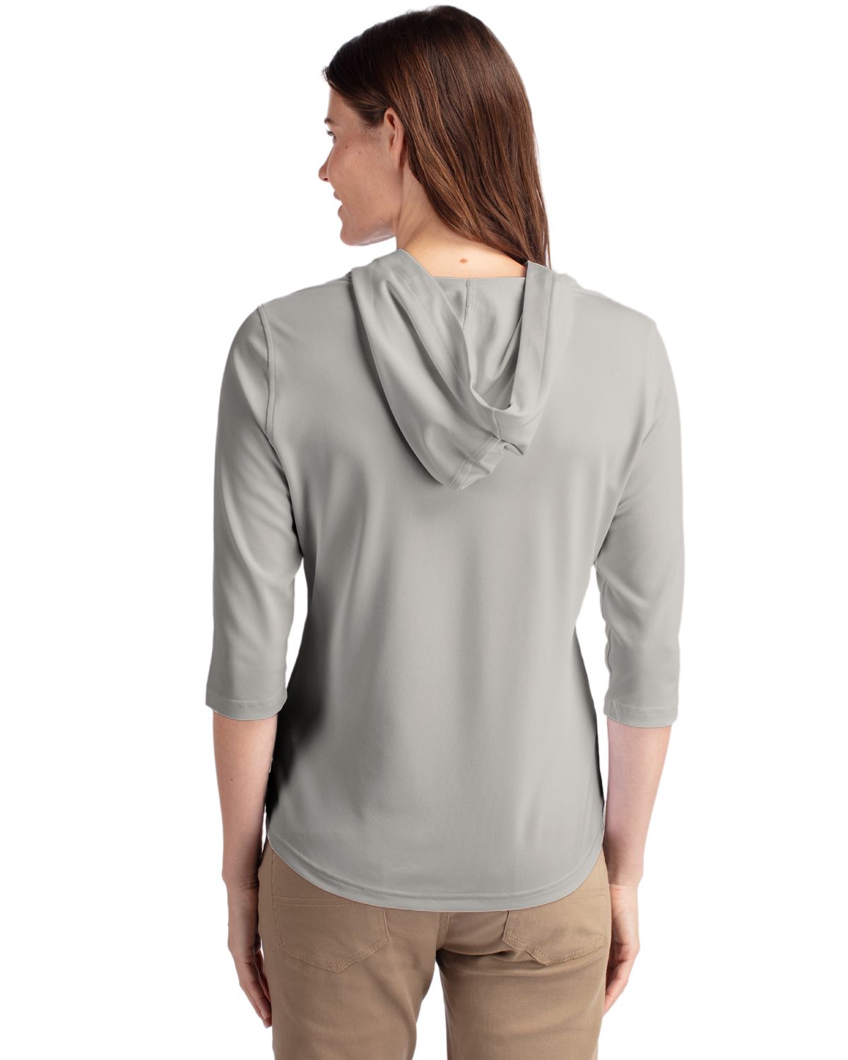 Cutter & Buck Virtue Recycled Featherlight Pique Womens Half Zip Hooded Pullover