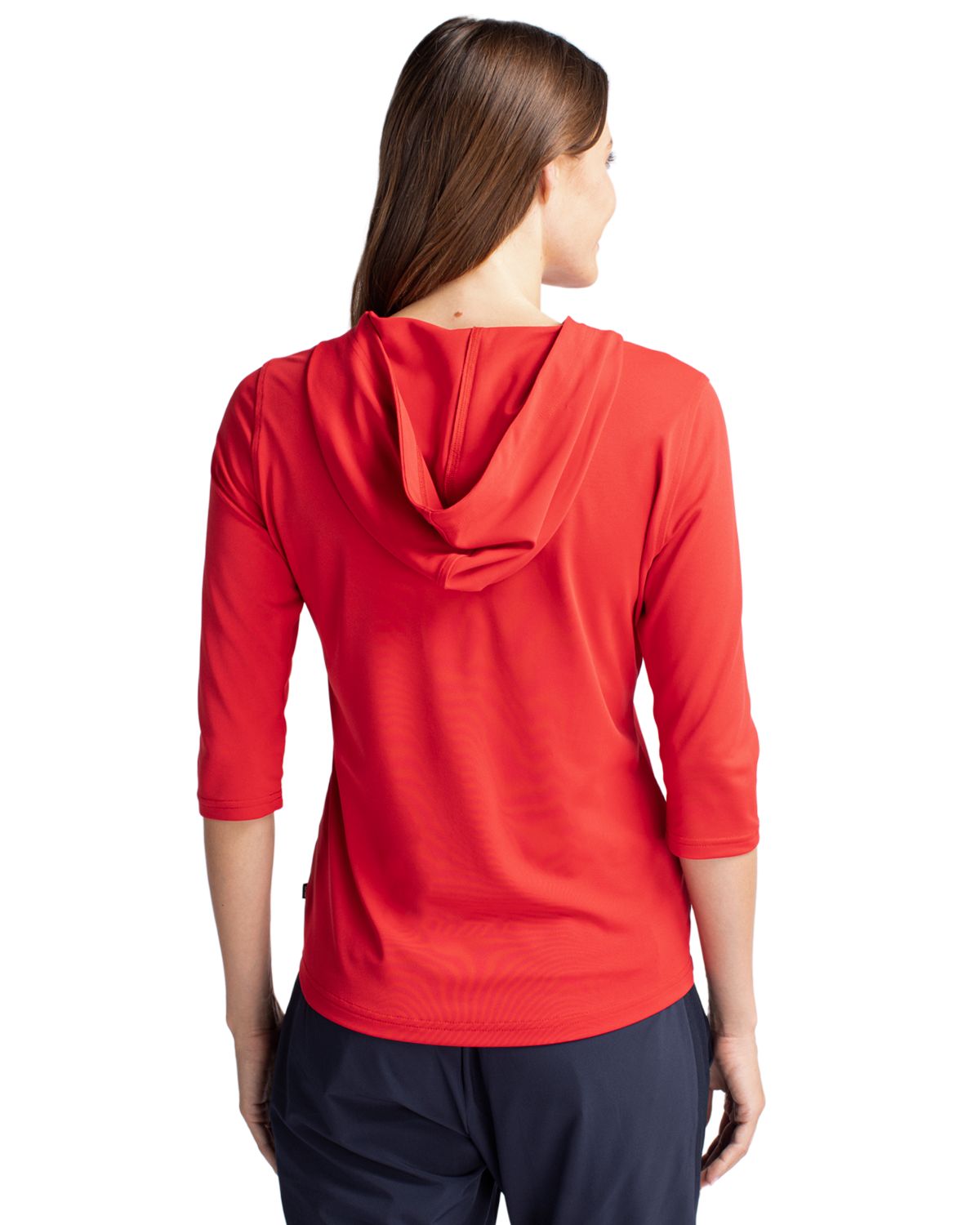 Cutter & Buck Virtue Recycled Featherlight Pique Womens Half Zip Hooded Pullover
