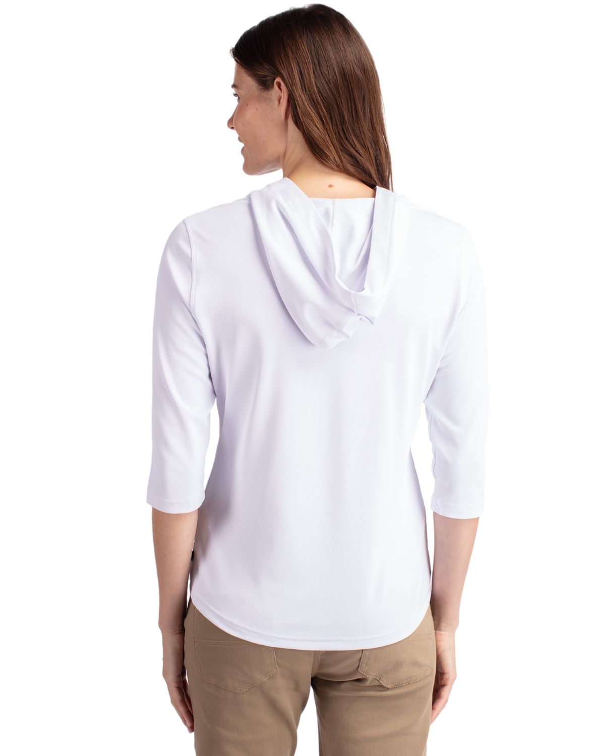 Cutter & Buck Virtue Recycled Featherlight Pique Womens Half Zip Hooded Pullover