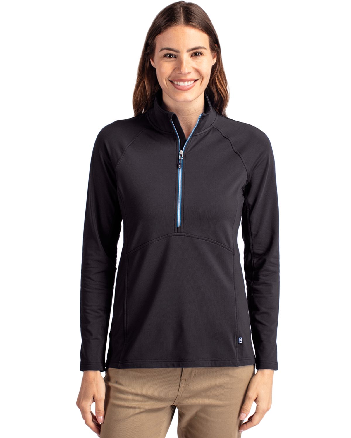 Cutter & Buck Adapt Recycled Soft Knit Stretch Womens Half Zip Pullover