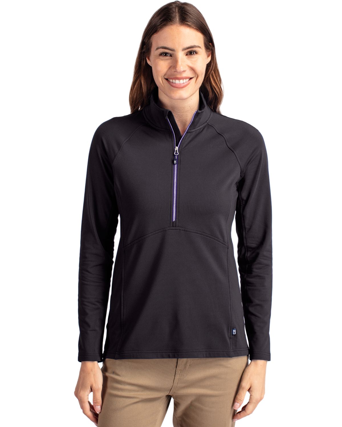 Cutter & Buck Adapt Recycled Soft Knit Stretch Womens Half Zip Pullover