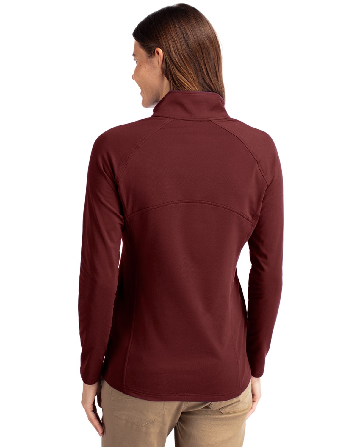 Cutter & Buck Adapt Recycled Soft Knit Stretch Womens Half Zip Pullover