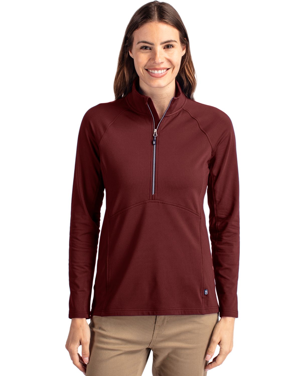 Cutter & Buck Adapt Recycled Soft Knit Stretch Womens Half Zip Pullover