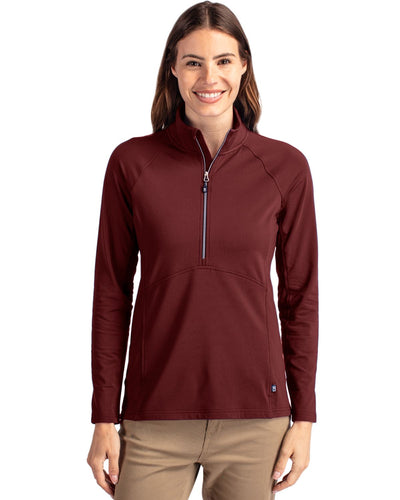 Cutter & Buck Adapt Recycled Soft Knit Stretch Womens Half Zip Pullover