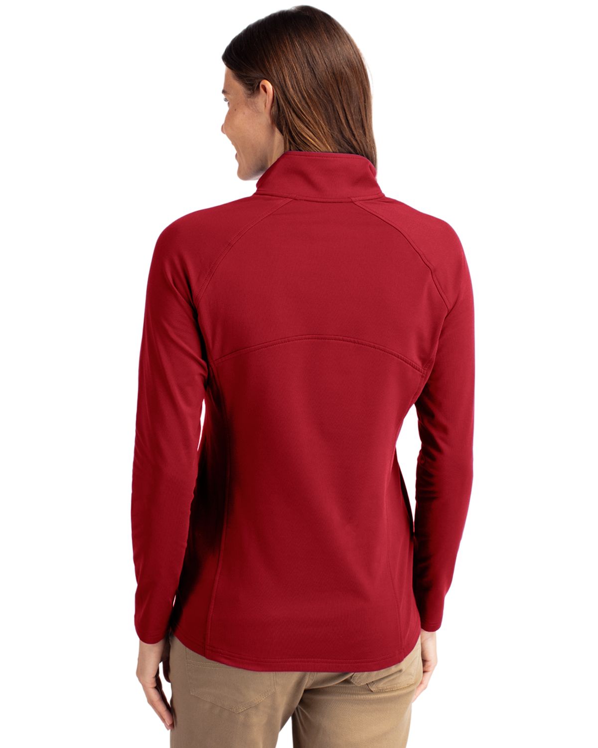Cutter & Buck Adapt Recycled Soft Knit Stretch Womens Half Zip Pullover