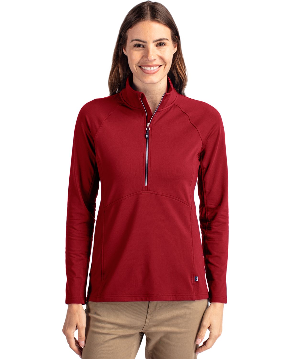 Cutter & Buck Adapt Recycled Soft Knit Stretch Womens Half Zip Pullover