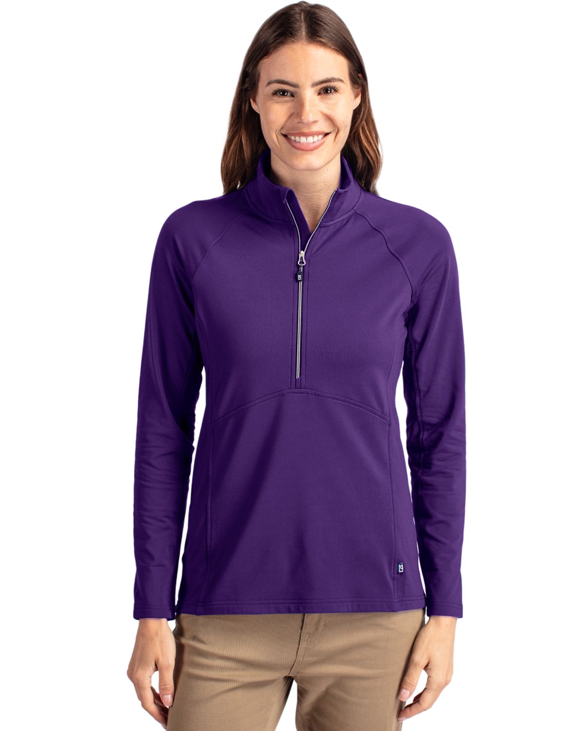 Cutter & Buck Adapt Recycled Soft Knit Stretch Womens Half Zip Pullover