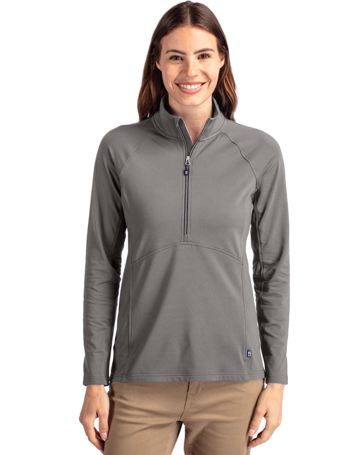 Cutter & Buck Adapt Recycled Soft Knit Stretch Womens Half Zip Pullover