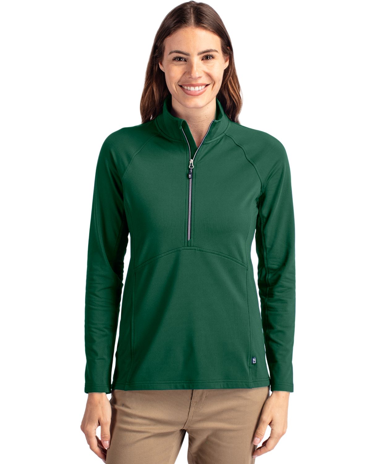 Cutter & Buck Adapt Recycled Soft Knit Stretch Womens Half Zip Pullover