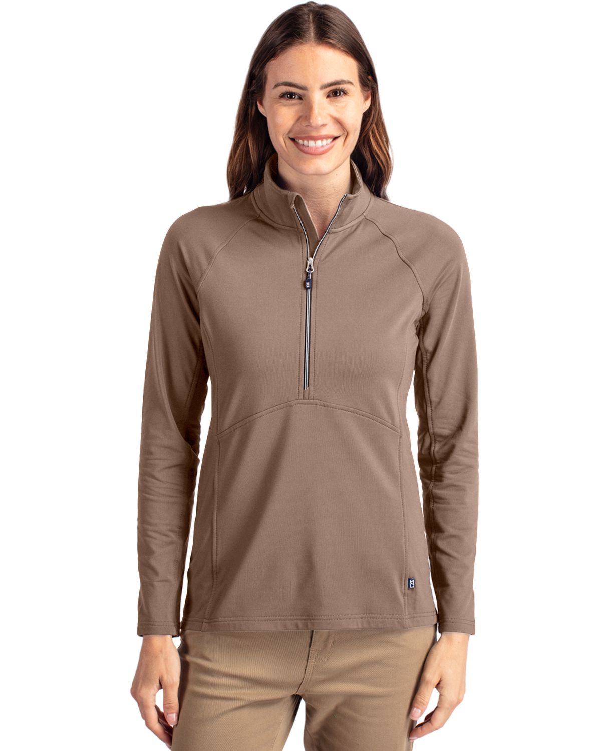 Cutter & Buck Adapt Recycled Soft Knit Stretch Womens Half Zip Pullover