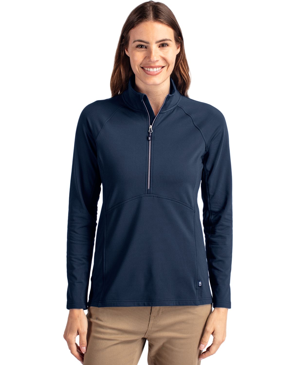 Cutter & Buck Adapt Recycled Soft Knit Stretch Womens Half Zip Pullover