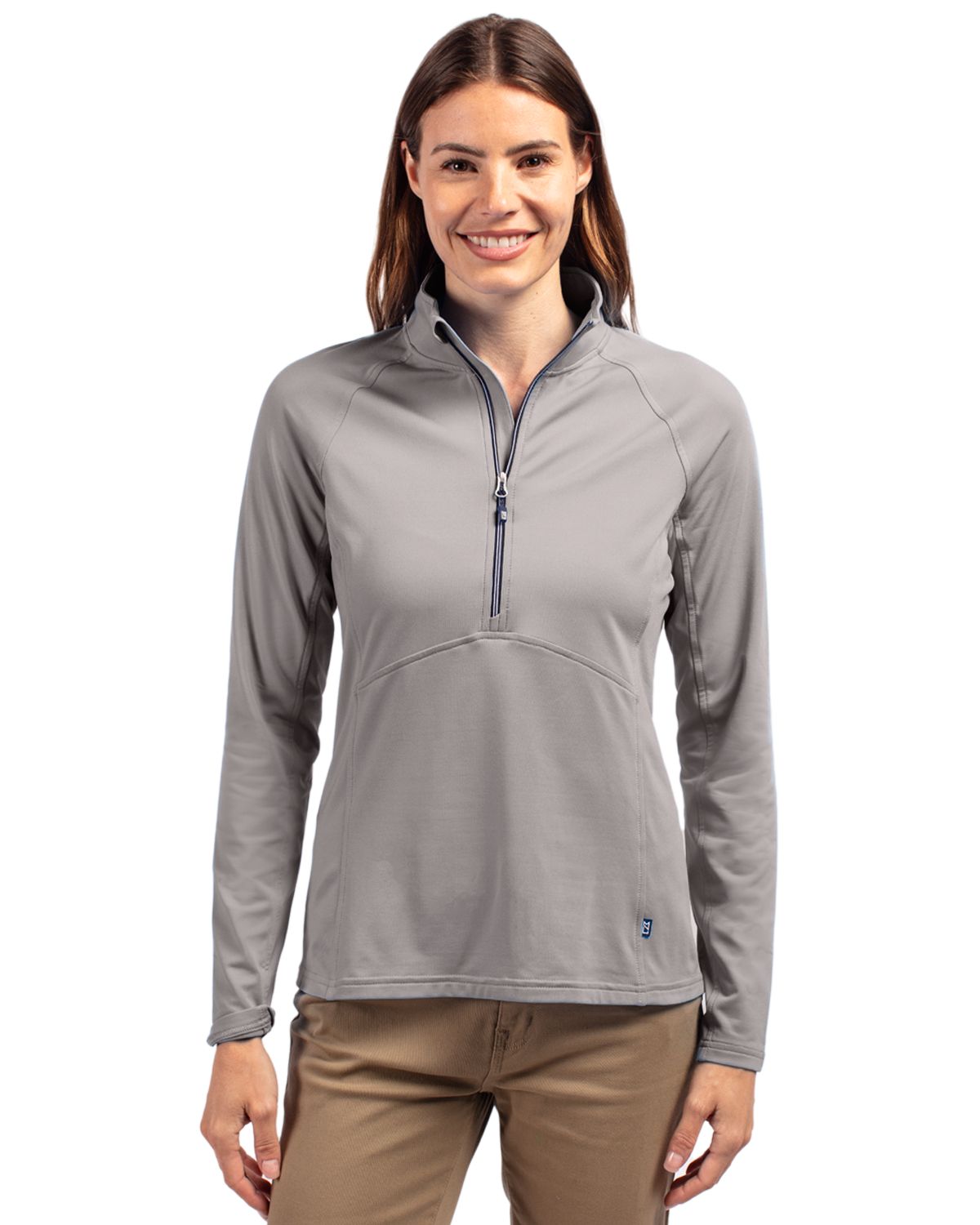Cutter & Buck Adapt Recycled Soft Knit Stretch Womens Half Zip Pullover